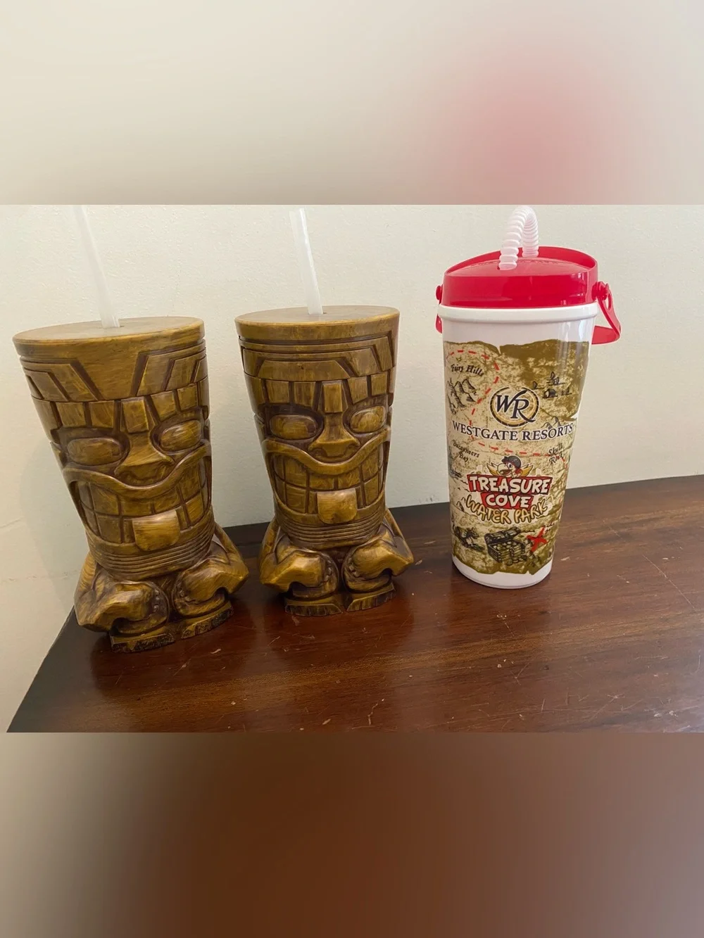 Westgate Cups - set of 3. Tiki cups and treasure map cup